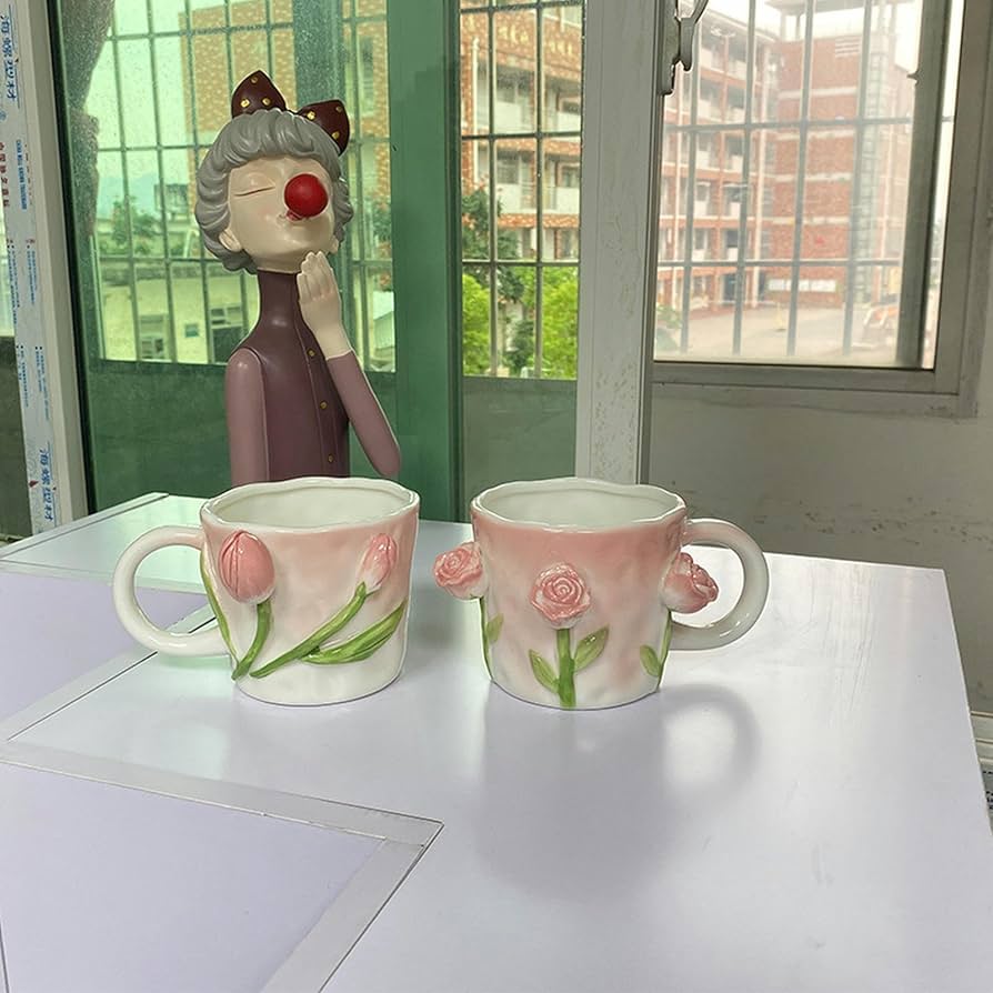 Amazon.com | 350ml/12oz Handheld Flower 3D Embossed Tulip