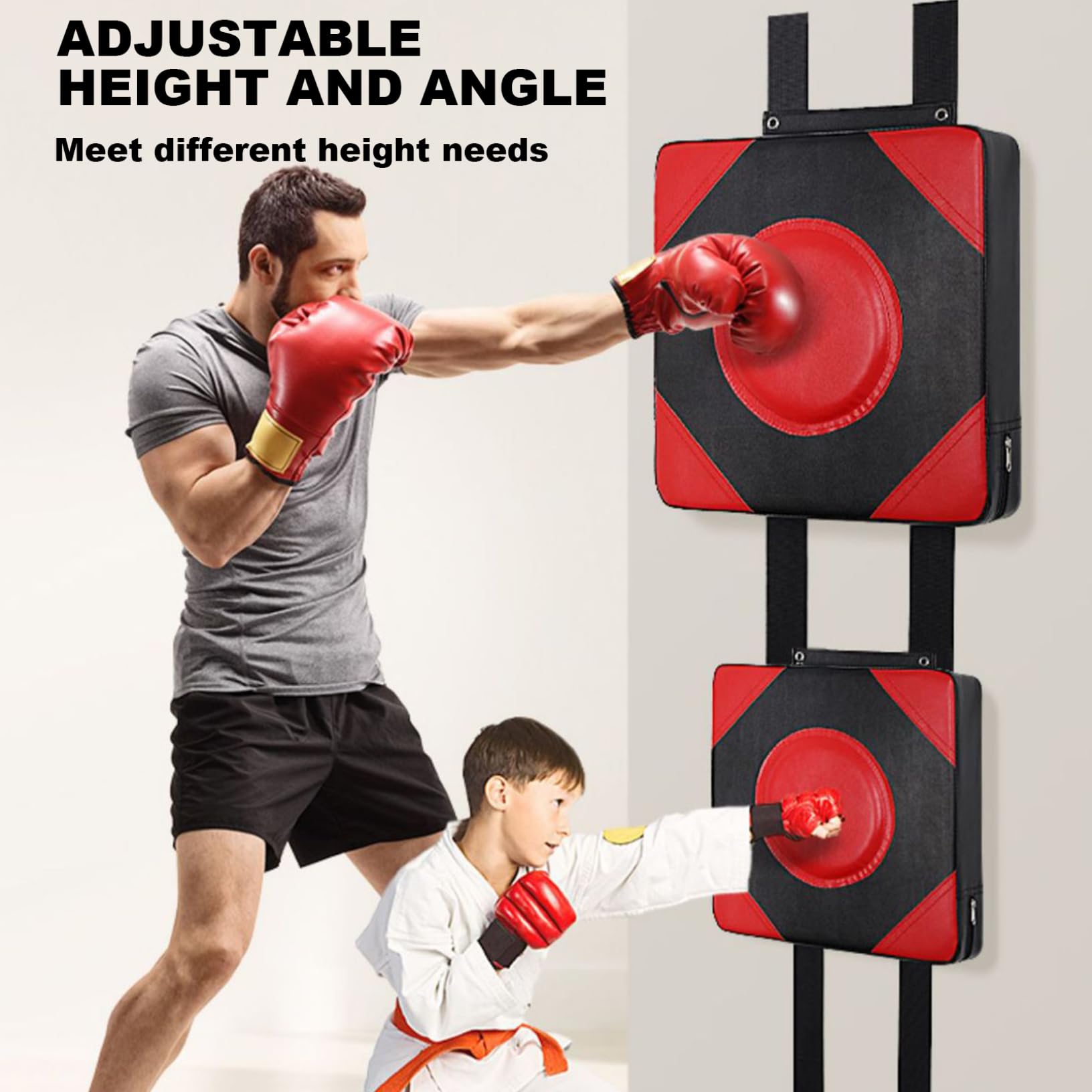 Almohadilla de puñetazo montada en laPared Ajustable, Cojín de perforación para Boxeo, Esteras de Pared de Boxeo (40x40x10 cm)