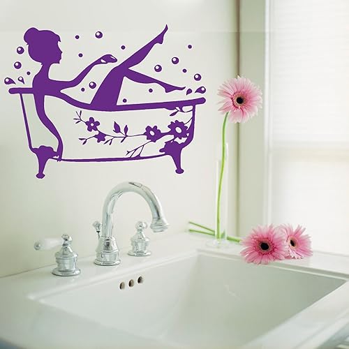 Bathroom Art Decal Bath Time Removable Vinyl Wall Sticker shower Tile wall decal