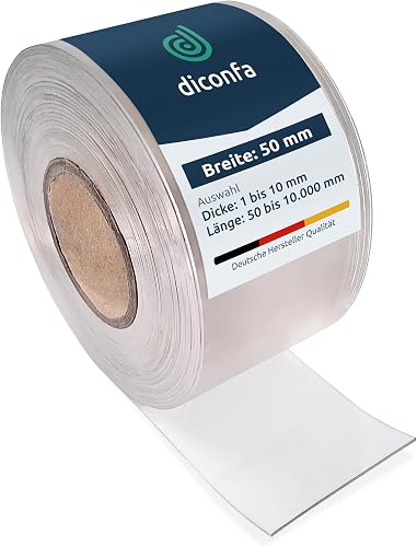 diconfa PVC-Streifen glasklar 50mm 5cm breit - 0,05 bis 10m 