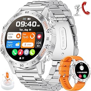 Smart Watch for Men (Answer/Make Calls), 2023 Newest 1.39 Inch Fitness Tracker, Heart Rate/Sleep Monitor, Multiple Sports Modes, 5ATM Waterproof Pedometer Men's Fitness Watch for Android iOS iPhones