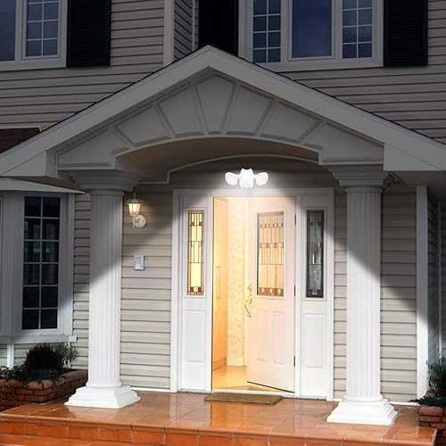 Miniatura 4 de HONWELL Luz con sensor de movimiento para exteriores, funciona con pilas, luz de inundación de seguridad exterior, inalámbrica, IP65, impermeable,