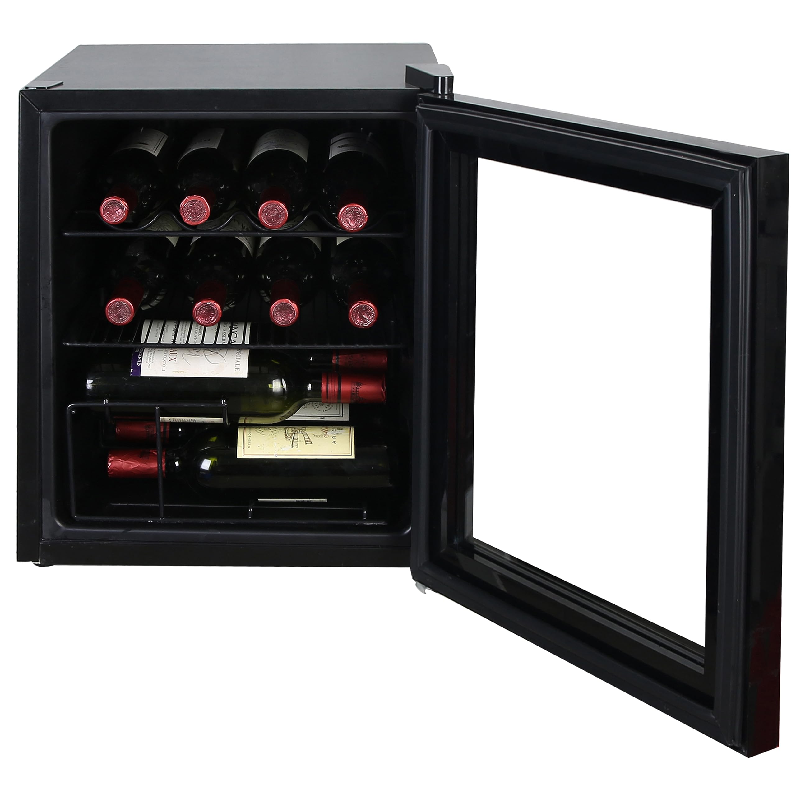 West Bend Beverage Cooler Refrigerator 15 Wine Bottle/60 Can Capacity, Glass Door, 17-Inch Wide Freestanding, Adjustable Thermostat Control, 1.6-Cu.Ft, Burgundy on Fridge.com - View 2