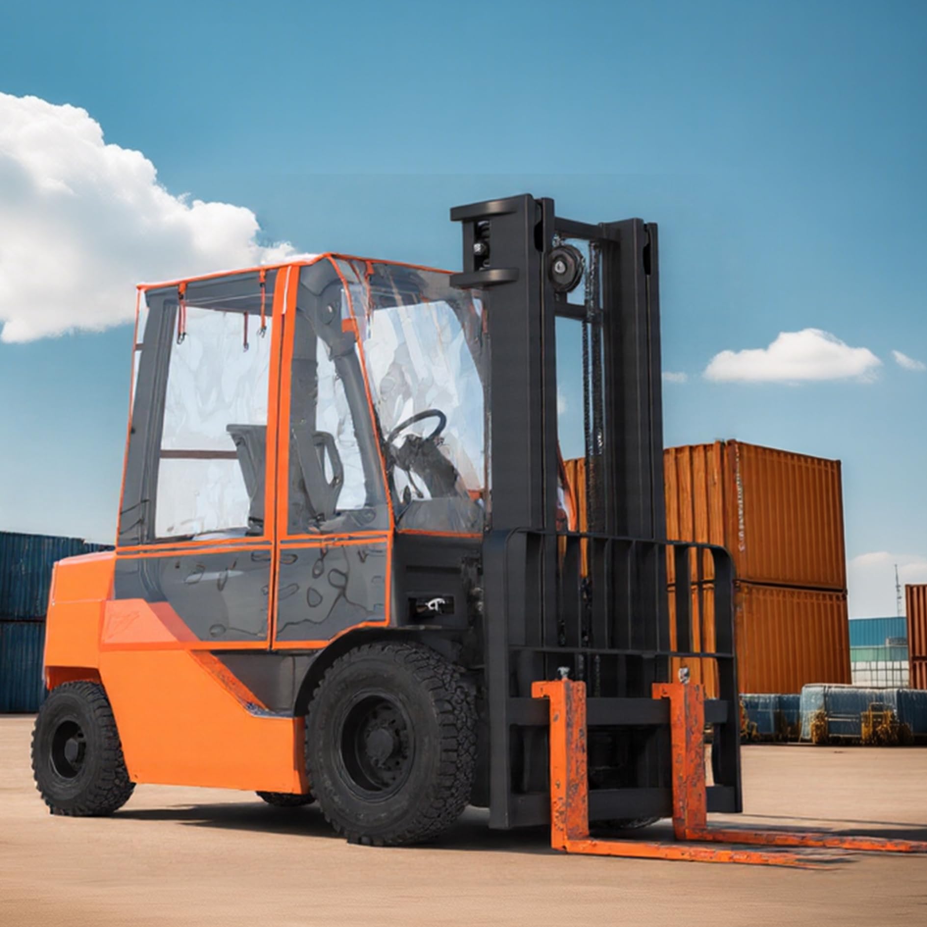 Forklift Rain Cover - All Weather Protection -8