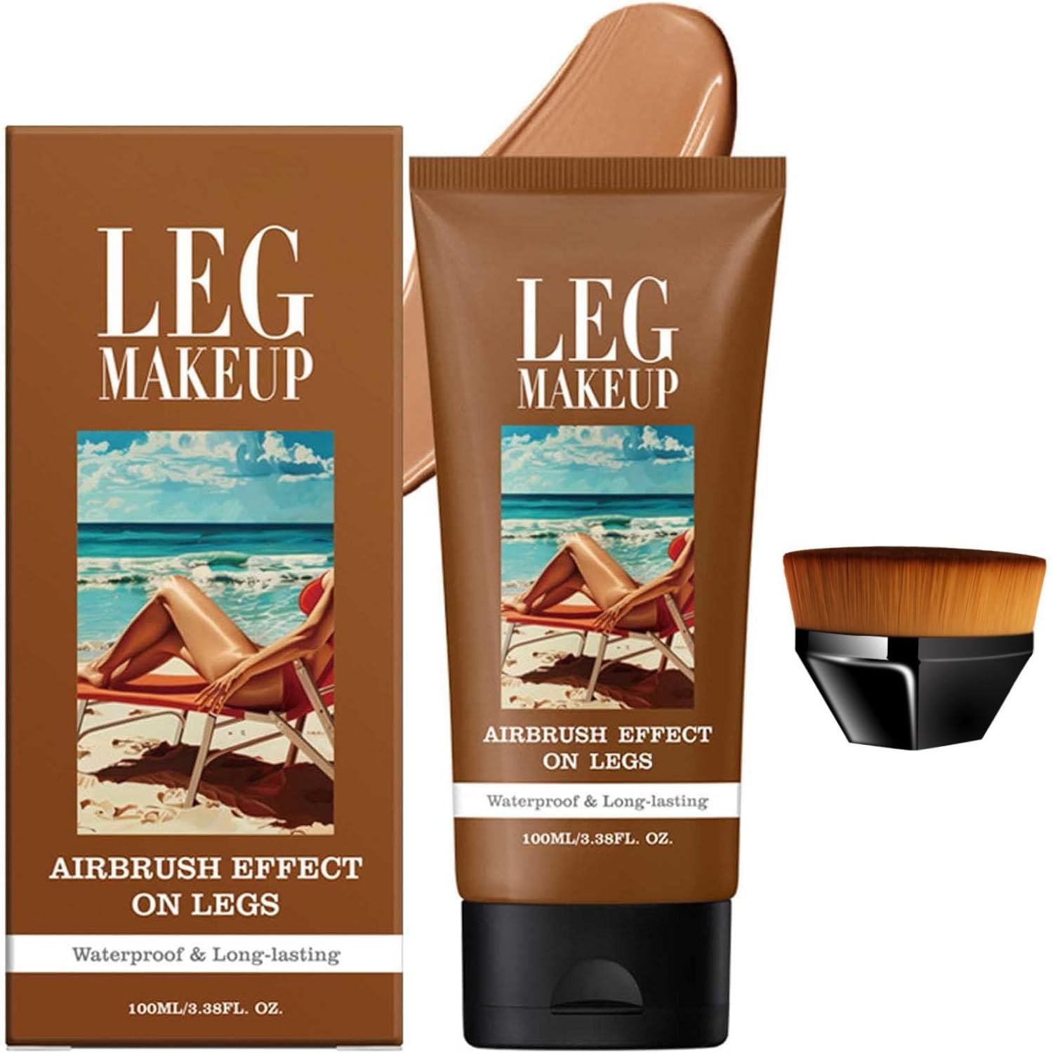 Fondotinta per le Gambe Resistente All Acqua, Crema Colorata Gambe, Fondotinta Corpo Lunga Durata, Equilibra la Pelle (bronzo)