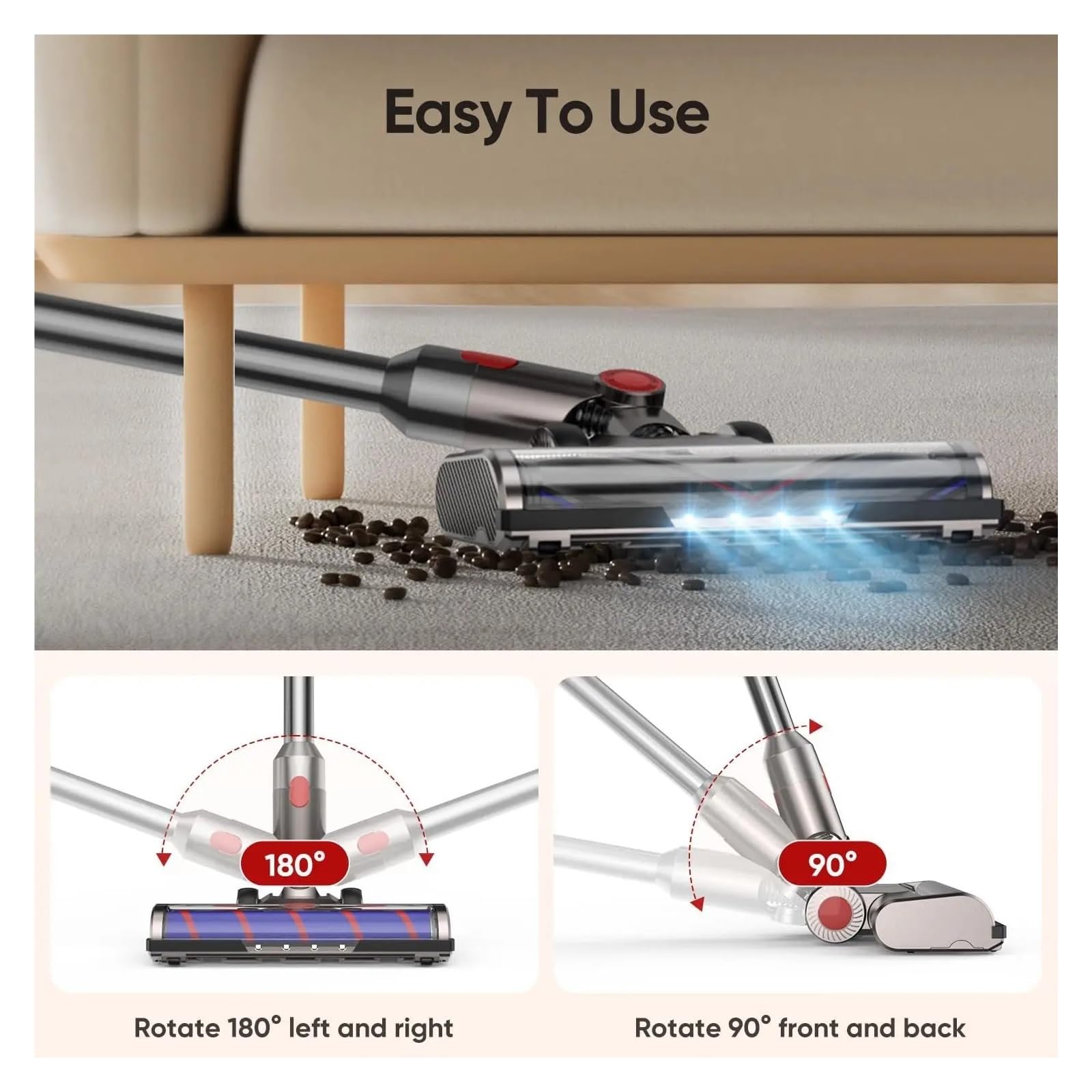 Reemplazo De Cabezal De Aspiradora, Compatible Con Aspiradoras Dyson, V7 V8 V15 V10 V11 Con Rodillo En Forma De V For Alfombras De Pisos De Madera Dura