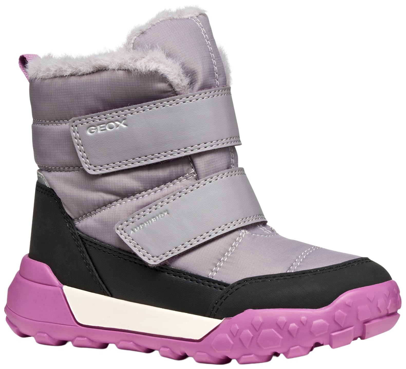 Geox Girls Jtrekkyupgirlbab Ankle Boot, Grey Purple, 12.5 UK