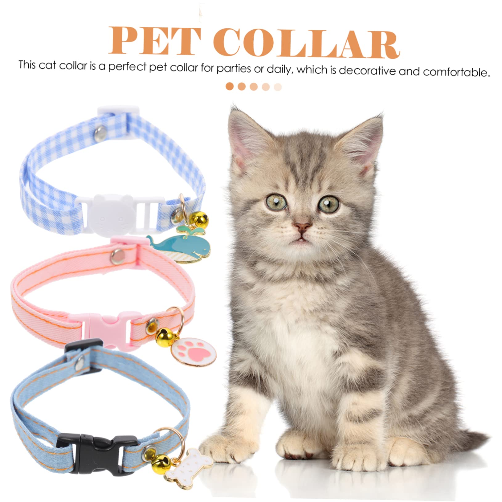 Happyyami 15pièces Collier Décoratif pour Chat avec Clochette Collier Réglable Doux Et Respirant Accessoires Amusants pour Chats Et Chiens De Design Unique