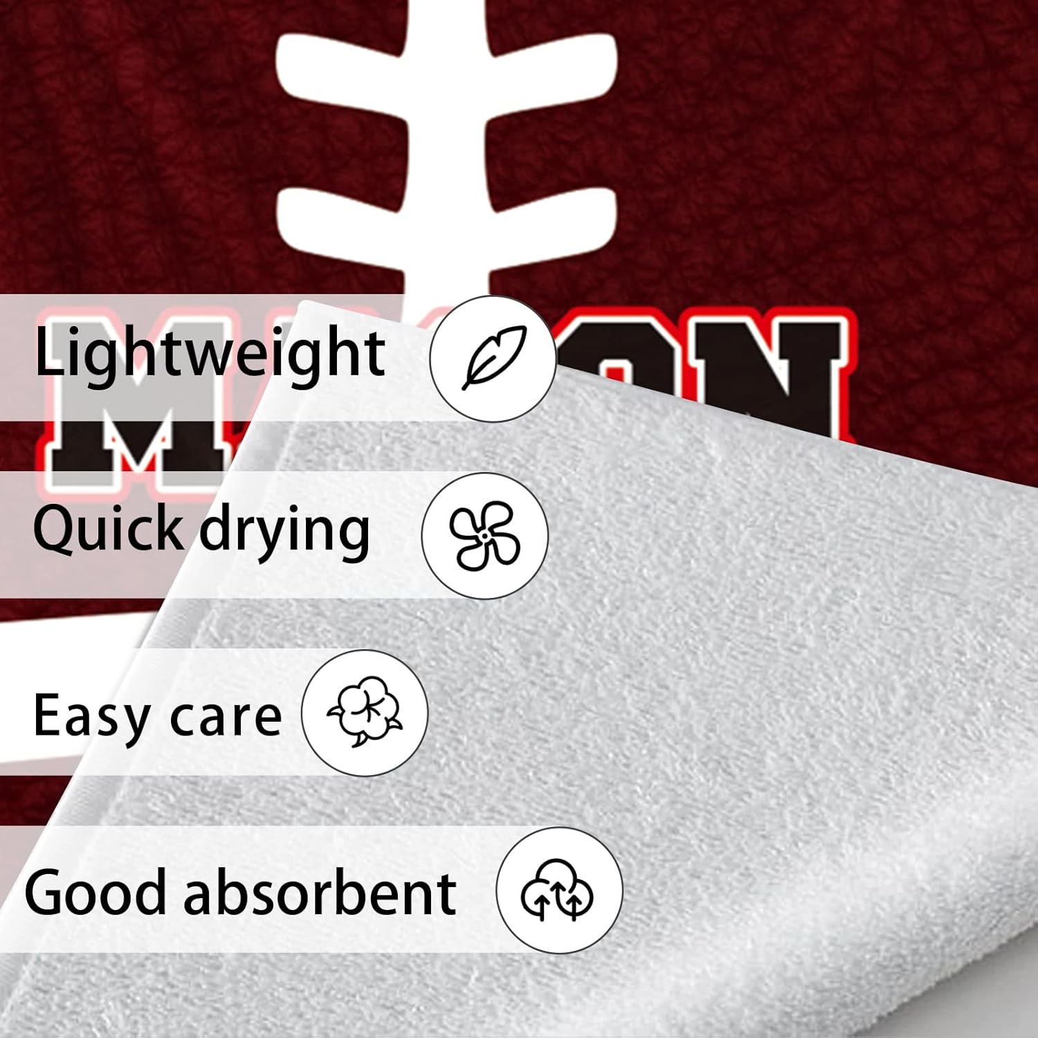 Personalized Football Beach Towel for Kids - Quick Dry Custom Name Towel for Boys and Girls - Bath Towels for Swimming Sport Travel(35" x 70")