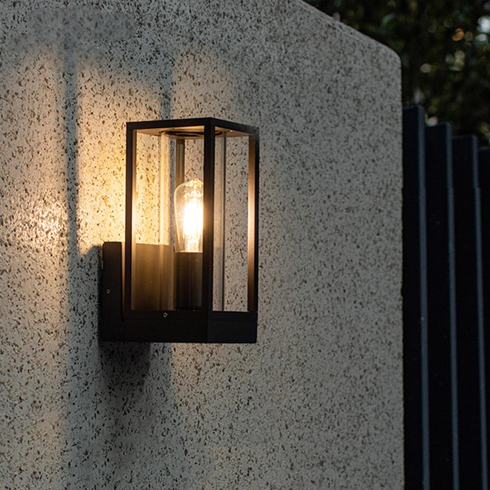 Image of Outdoor Wall Light with Mount,Exterior Wall Lighting, Aluminum Waterproof Porch Light Fixture for Front Door, Patio,Black