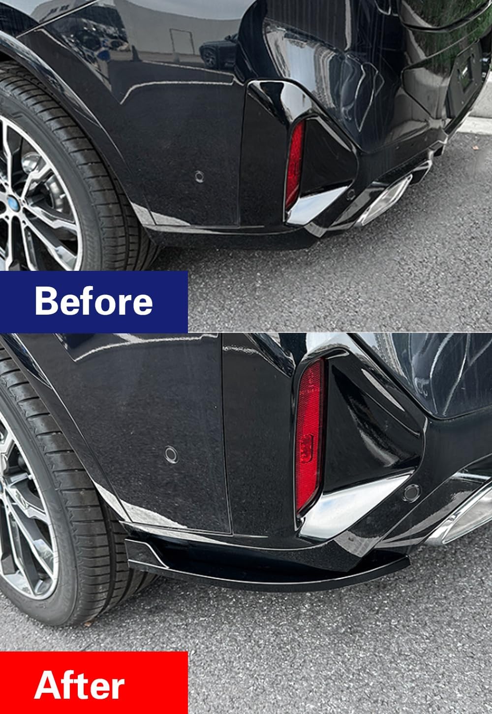 Auto Accessories for BMW X4 G02 LCI M Sport 2023Rear Bumper Side Corner Cover (Piano Black) ABS 2PCS