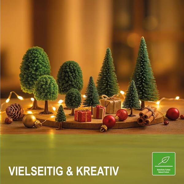 modellnatur Modellbäume & Tannen | 30 Miniatur-Bäume (3,5–14 cm) | Handkolorierter Mischwald für H0, TT, N, Z – Perfekt für Deko, Diorama, Modelleisenbahn & Landschaftsbau | 3095232 - 3
