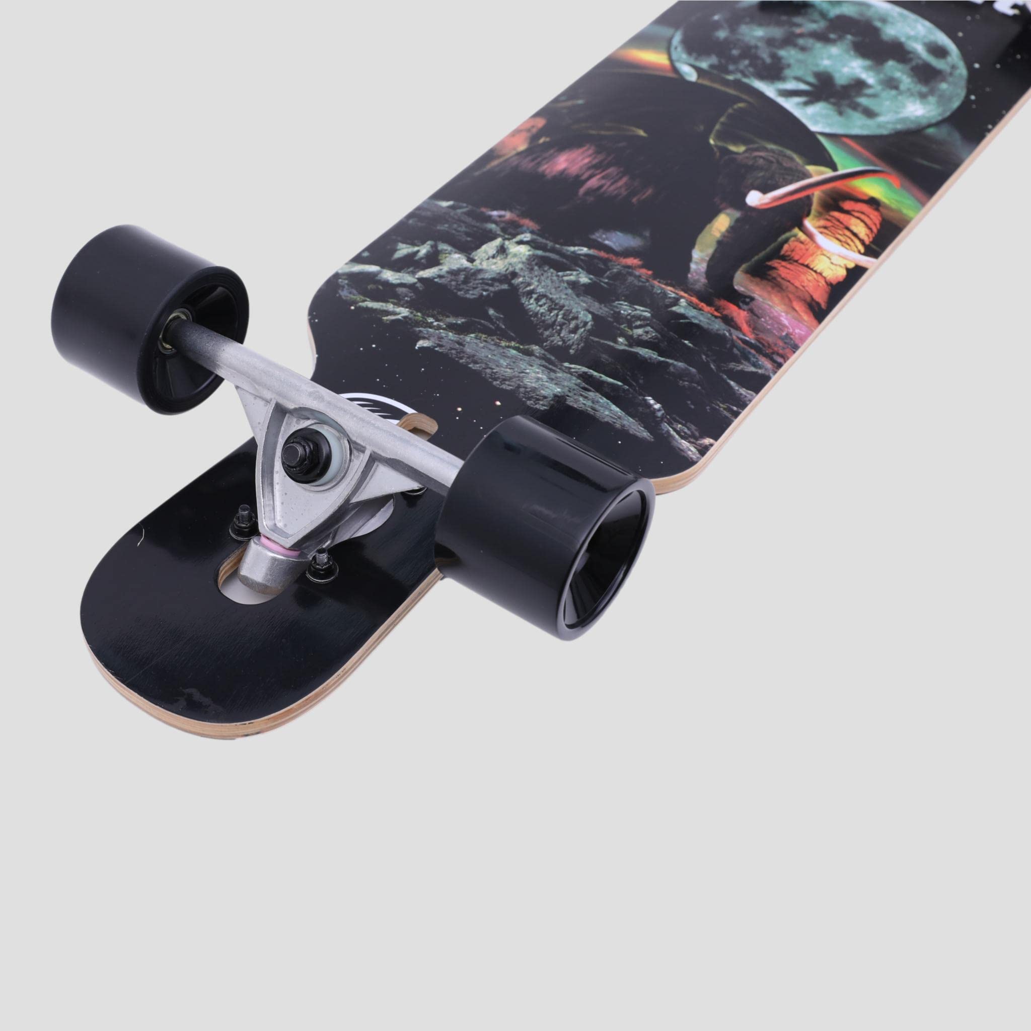 Longboard Completo MAXOFIT 36" de 92 cm para Freestyle, Freeride y Cruising con Eje de Aluminio, Ruedas de Alta Velocidad y Fácil Manejo para Adolescentes y Adultos Principiantes y Profesionales
