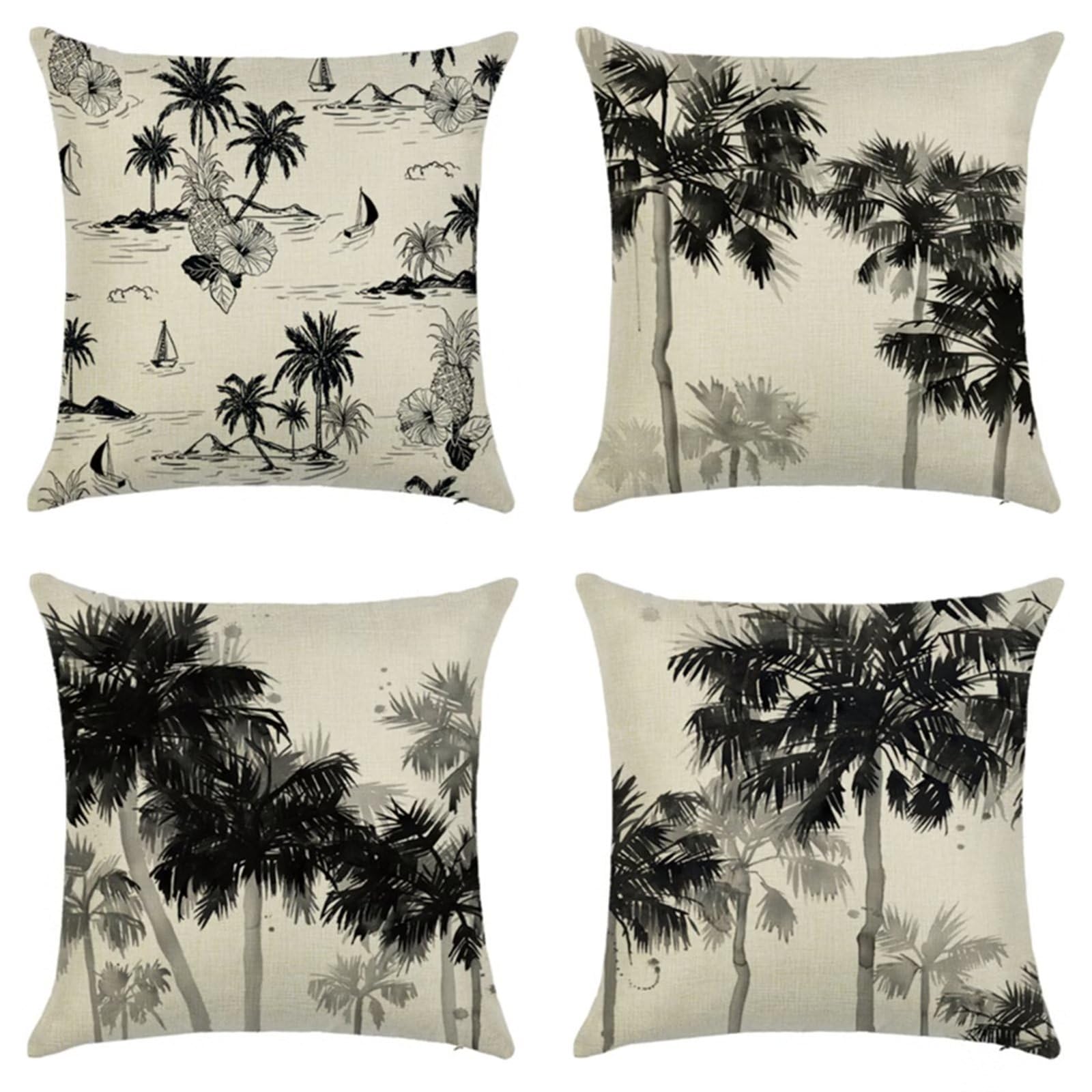 Juego de 4 Fundas de Cojines 65x65cm,Árbol Negro Abstracto Fundas para Cojines Terciopelo Decorativa Hogar Almohadas Fundas con Cremallera Oculta,para Sala Sofá Cama Decoración para Hogar YG9