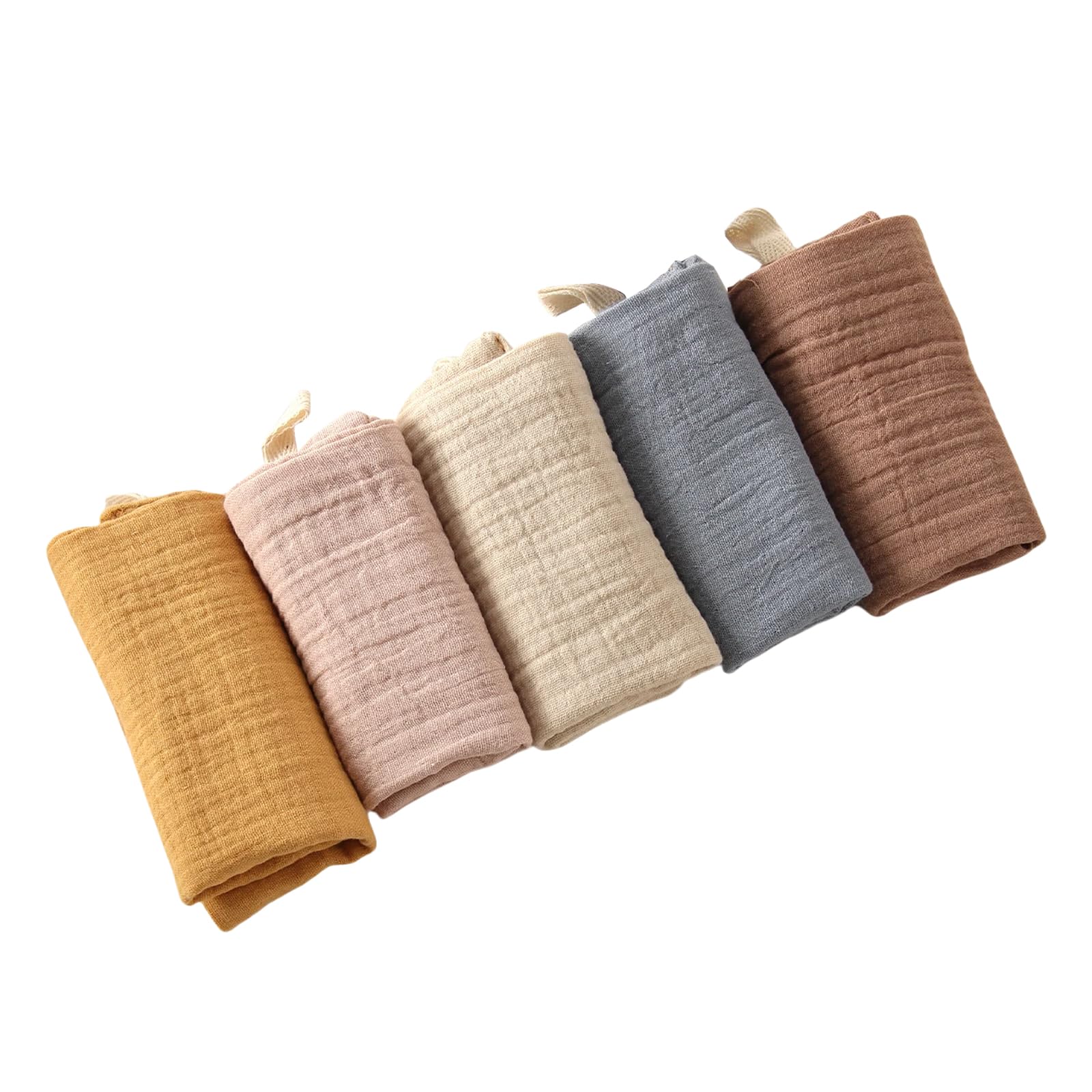 23x22cm Baby Square Towel Infants Saliva Towel Set, Toddler Drooling Bib 4-Layer Hand Washcloth Burp Cloths 5Pcs / Set Handkerchief
