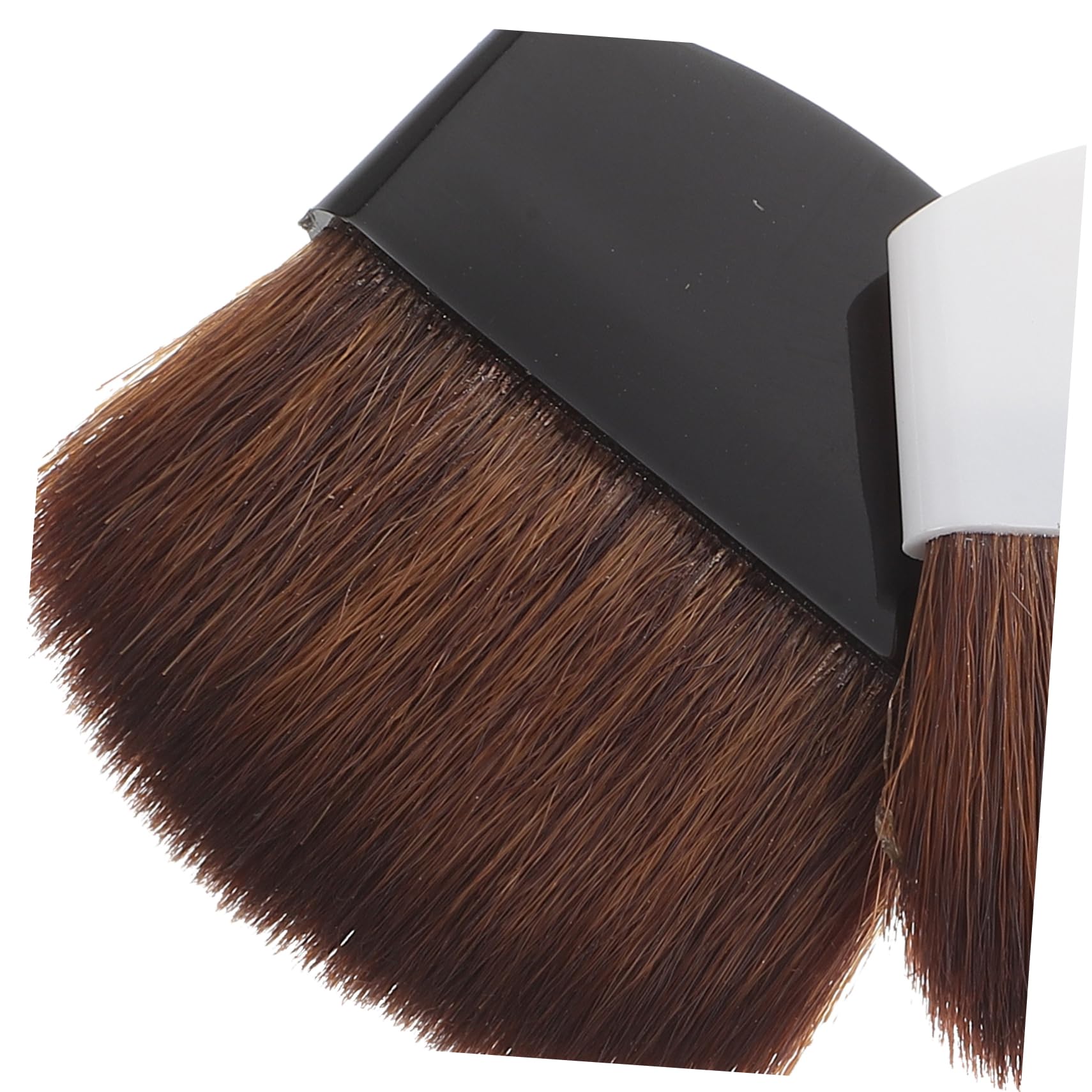 Pennello per Fondotinta e Cipria 2 Pezzi, Set Portatile Bianco e Nero in Plastica e Crine, Morbido, per Viso