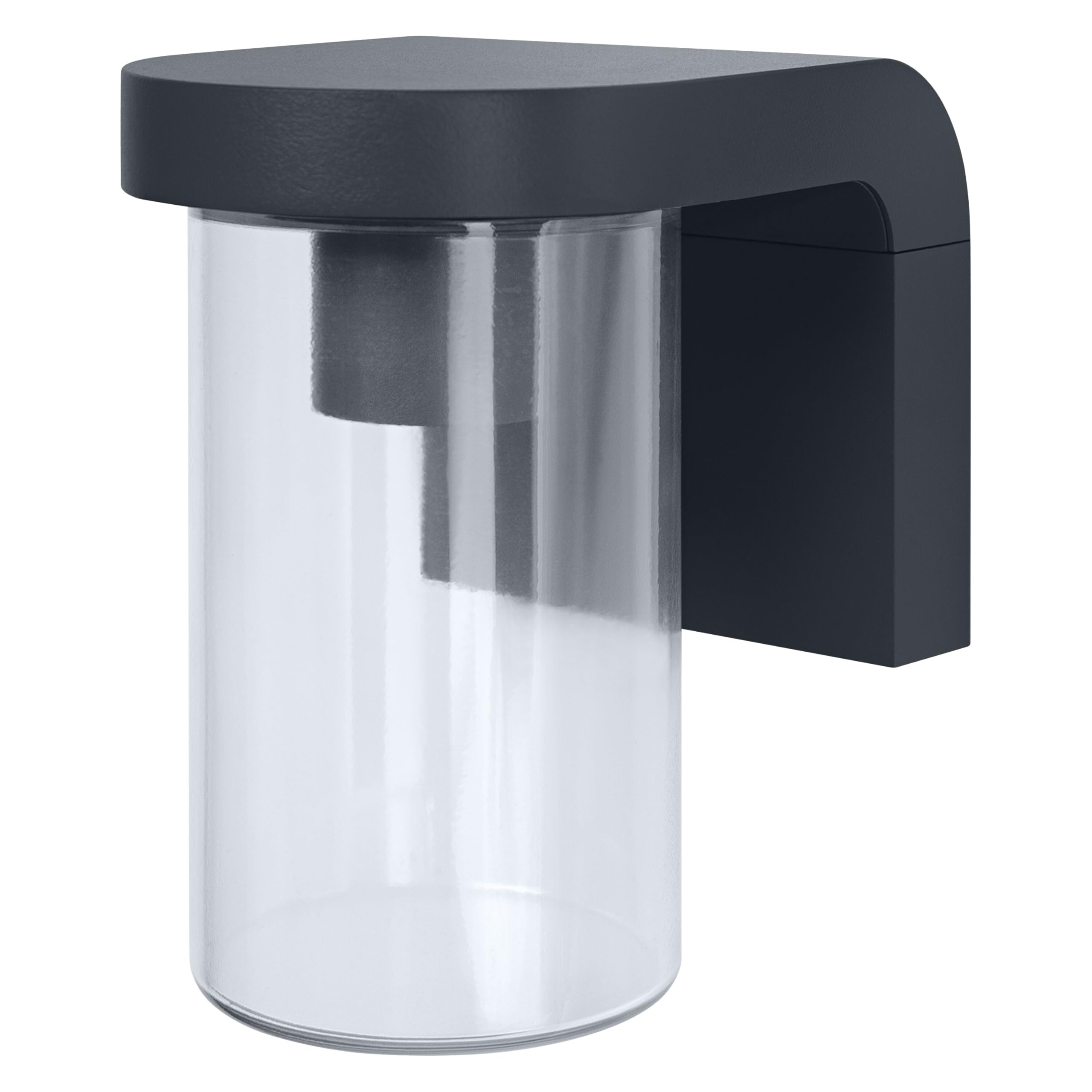 OSRAM Outdoor Wall Light E27 Clear Glass Modern Design Aluminium Dark Grey IP44 Shockproof IK03 Patio Balcony Wall Light