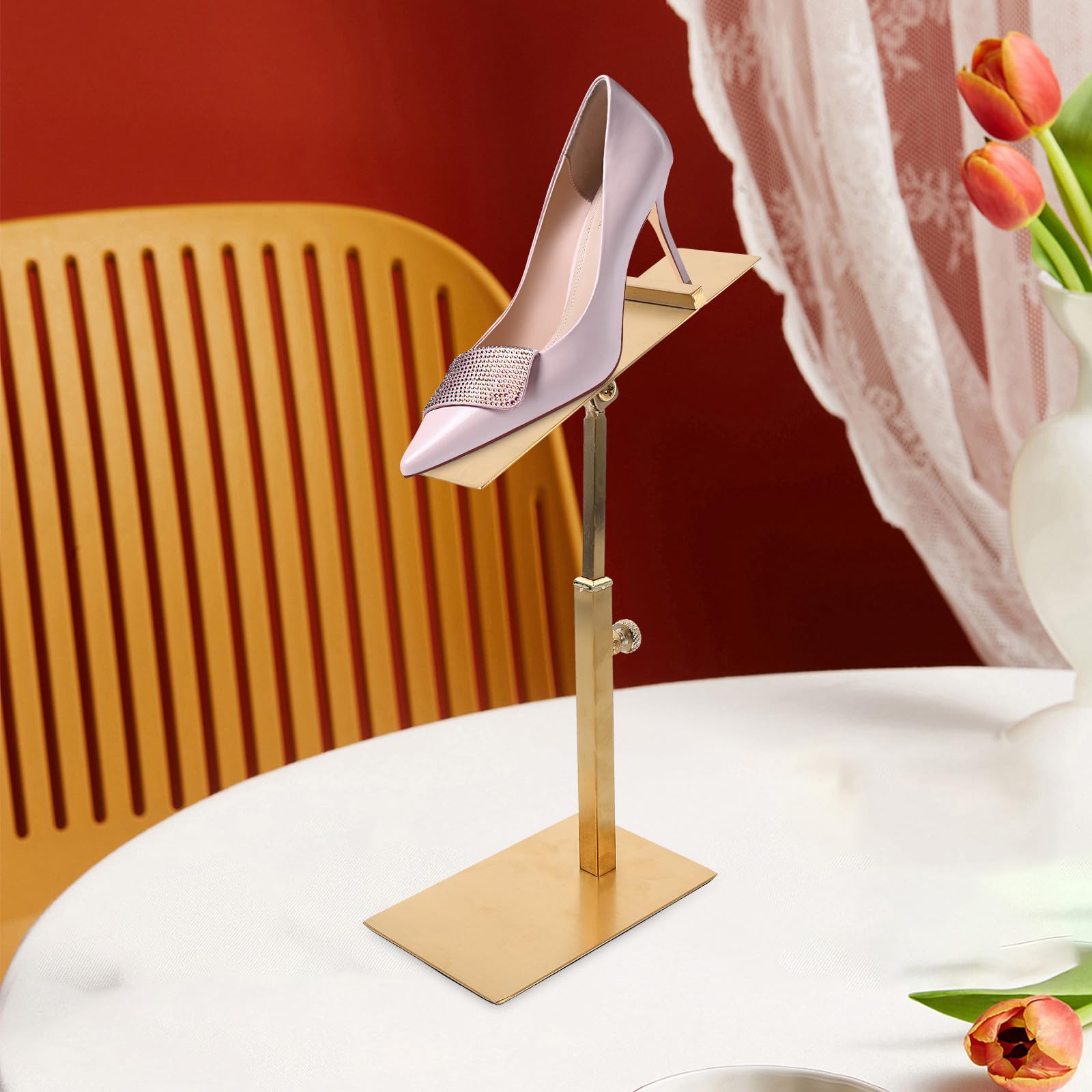 Supporto Espositivo per Scarpe in Acciaio Inossidabile Regolabile in Altezza 2 Pezzi per Scarpe da Donna e Uomo Design Salvaspazio e Facile Manutenzione per Negozio e Casa
