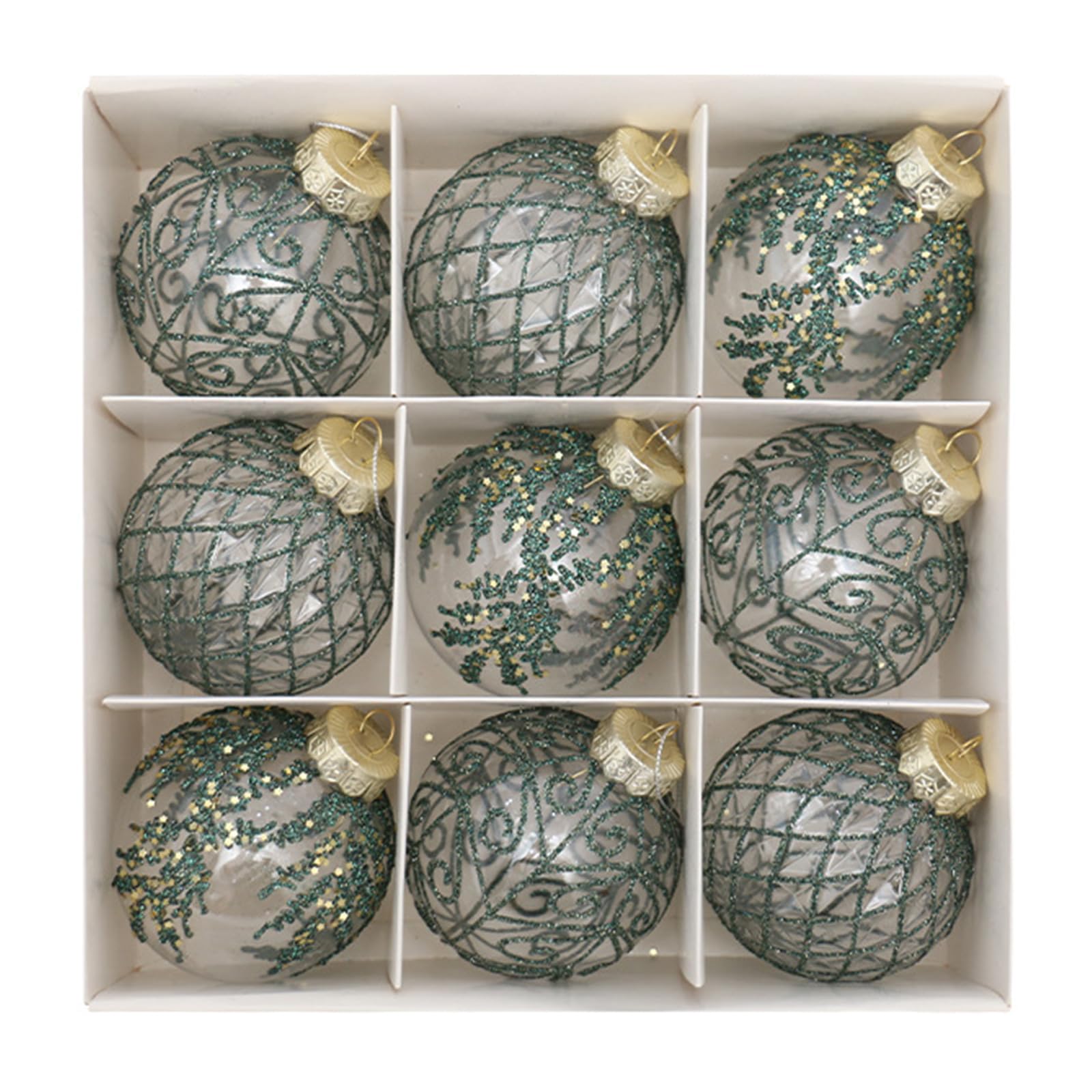 Assorted Size Christmas Bauble Set Sparkling Christmas Baubles Set for Family Home Mall Festival Embellishments Home Decors