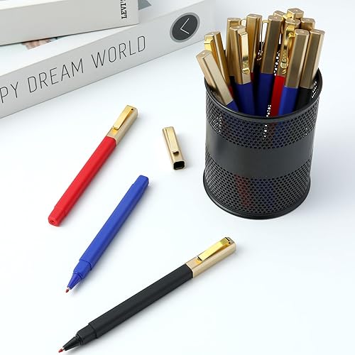 Miniatura 6 de Paquete de 12 bolígrafos de gel de 0.5 mm, bolígrafos de punta fina y escritura suave para colorear y hacer diarios, bolígrafos de gel negros y