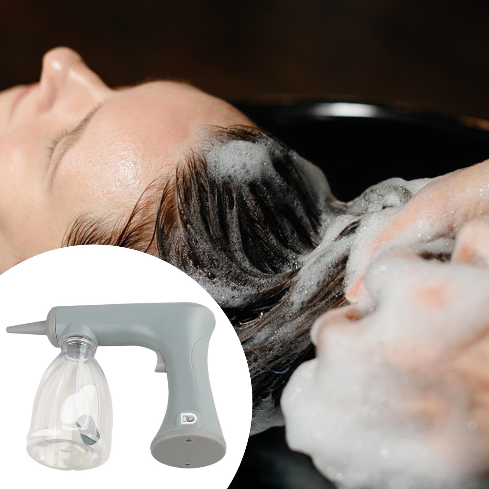 Dauerwellen Schaummaschine, USB Aufladung, Elektrisches Blasengerät, Einfach zu Verwenden, Gleichmäßig Heißer Schaum, Schaummaschine für Den Heimfrise, Grau 300ml