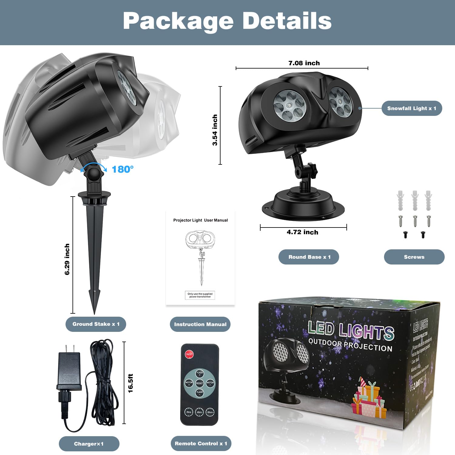 Proyector de luces de copo de nieve para exteriores, IP65, impermeable, en forma de búho, dinámico, LED, luces de proyector de Navidad al aire libre con control remoto, para Navidad, fiesta, boda y 7