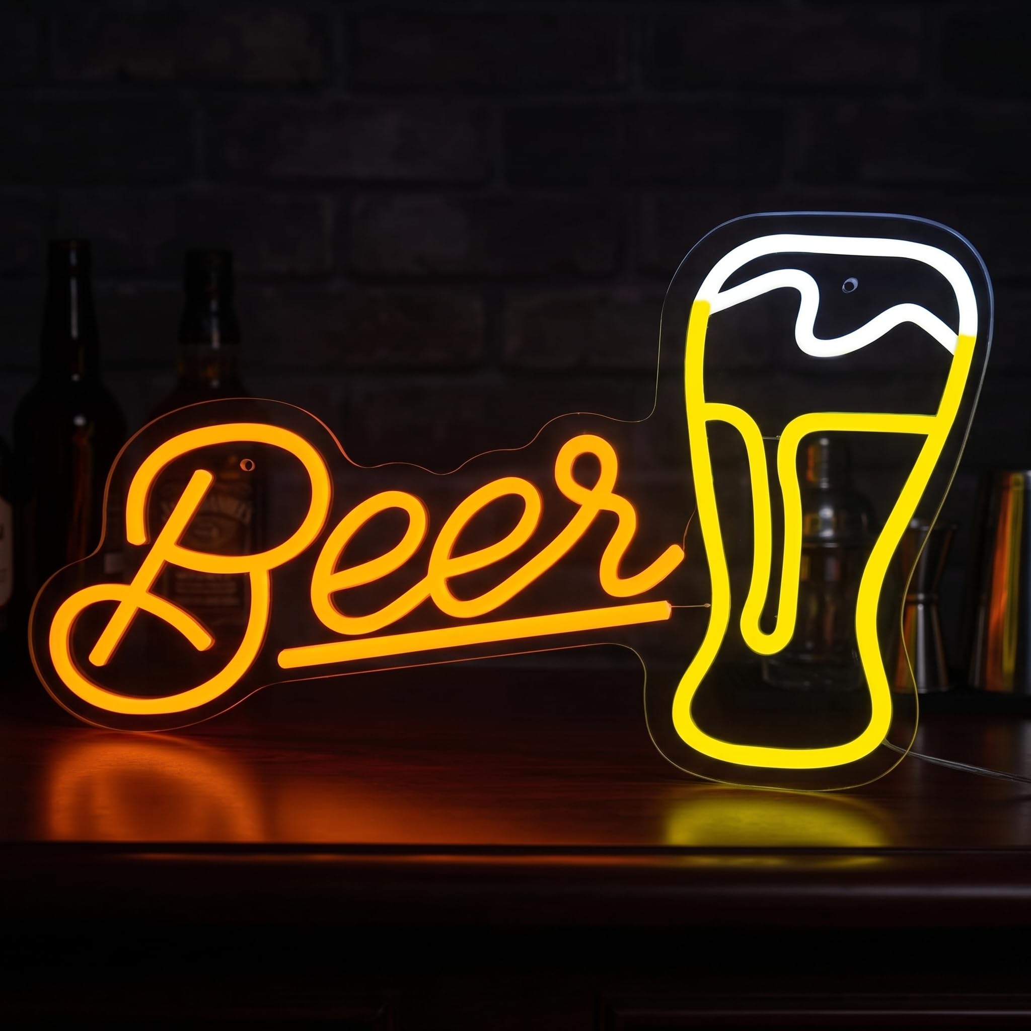 Beer Neon Sign LED for Wall Decoration Dimmable for Bar Pub Party Decoration Nightclub Home Pub Man Cave Gifts — image 1