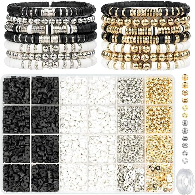 ONISHOMES Kids and Girls Jewellery Making Kit DIY Bracelets, Necklace, Rings and Hairband Making Kit and Creative Activity for Kids and Girls (Black)