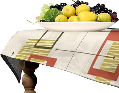 Miniatura 902 de Mantel floral hippie, diseño retro de los años 70, naranja, rosa, azul, floral, bohemio, estampado estético de margaritas, para fiesta, picnic