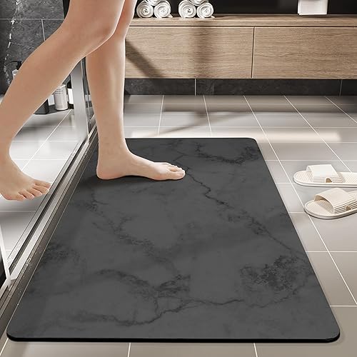 Miniatura 8 de Tapete de baño súper absorbente, de 31.5 x 19.7 pulgadas, de secado rápido, tapete de baño súper absorbente, parte inferior de goma antideslizante,