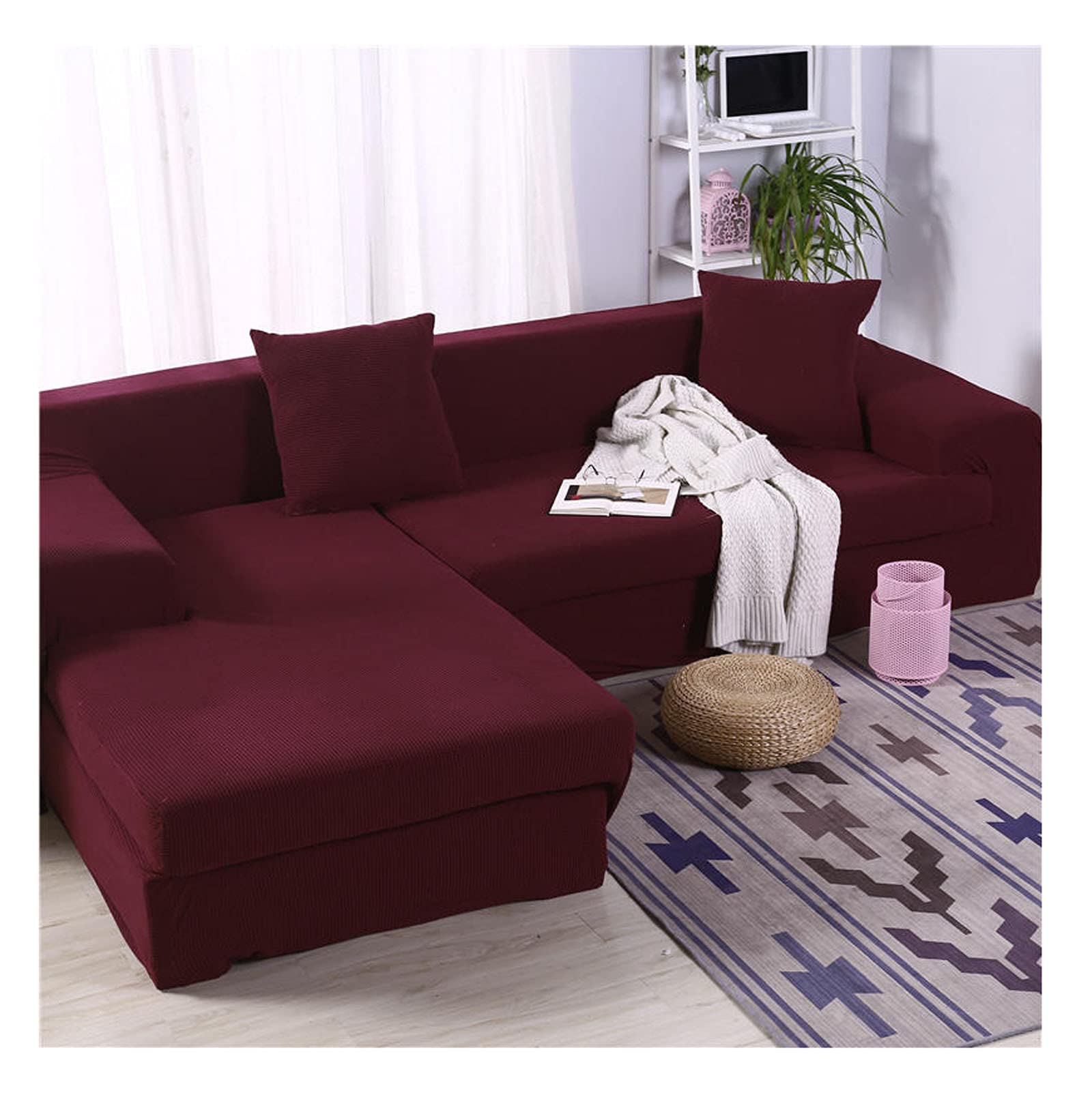 Housse de canapé 4 places en velours la solution anti-taches pour grand sofa