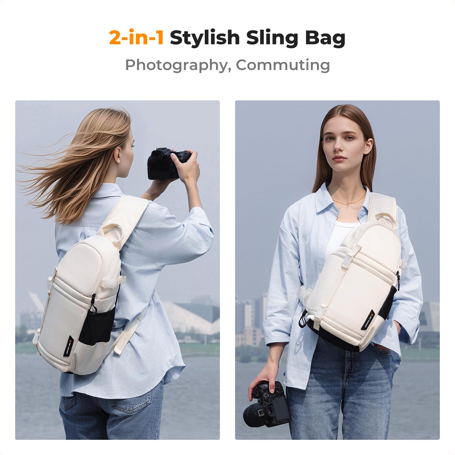 K&F Concept Torba na aparat dla fotografów, profesjonalny wodoodporny plecak na ramię 10 l do aparatów DSLR, SLR, Canon, Nikon, Sony