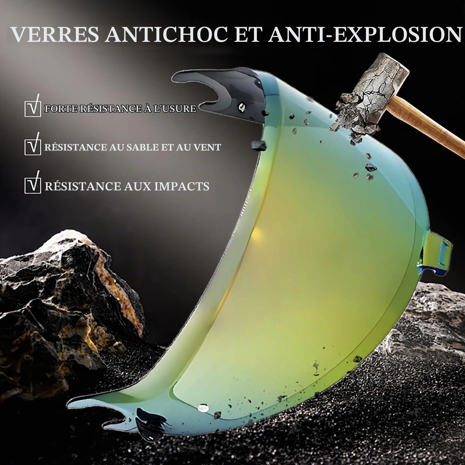 Visière de Casque pour Shark Spartan GT/GT Pro/Spartan RS, Protection UV Teintée Verres de Casque de Moto, Lentille de Lunettes de Casque Pare-Brise de Visière de Casque,C Red Gold