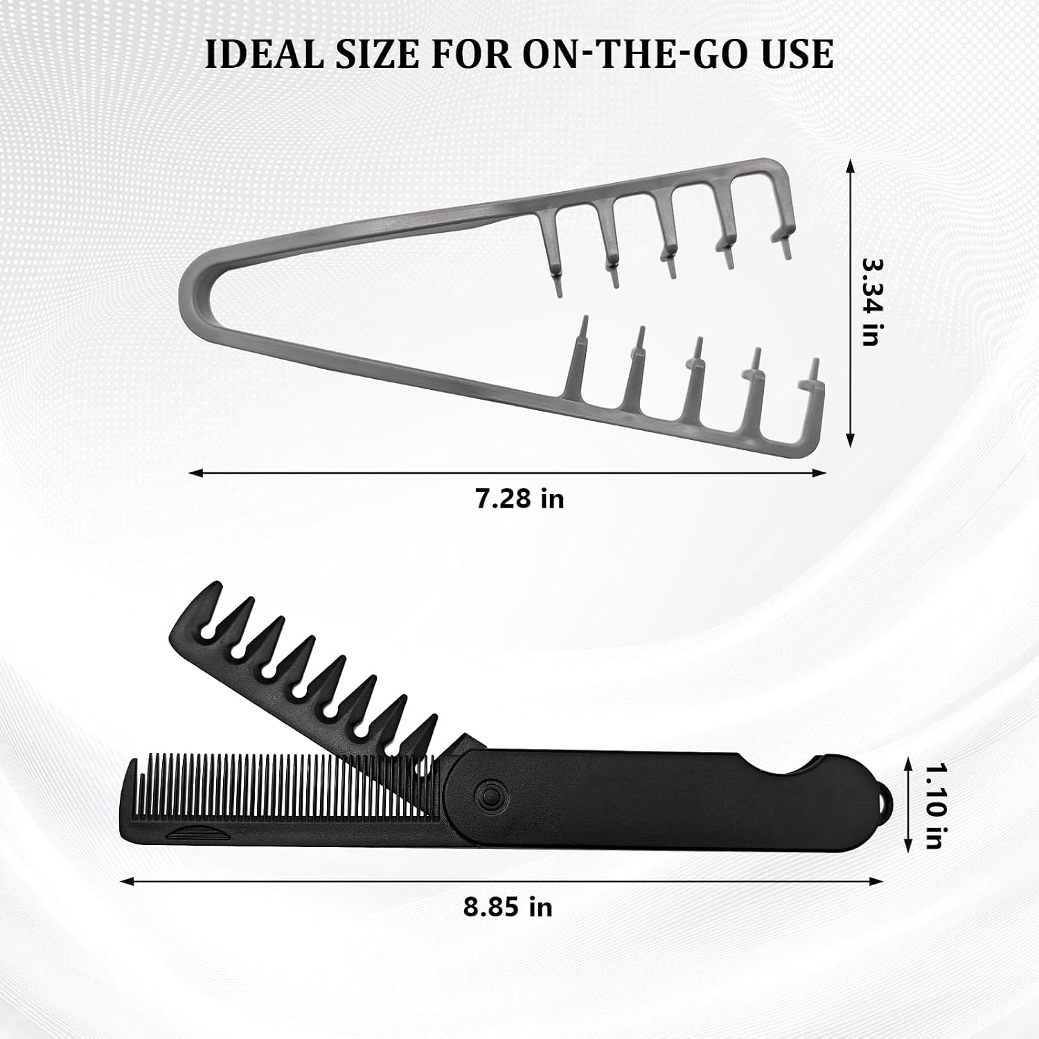 Texturizing Root Lifter Comb for Men, Fluffy Volume Hair Styling Comb Set, Wide Tooth Styling Comb for Curls Waves, Quiff Fringe Pompadour Texture Grooming, Folding Travel Hair Comb image 5