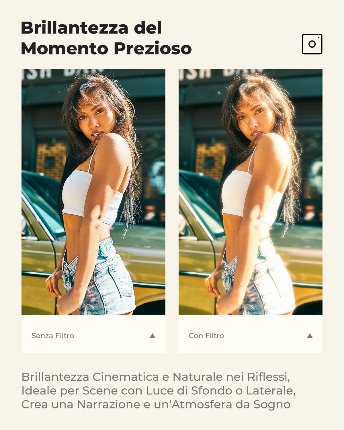 K&F CONCEPT Nano-Xcel 49mm Filtro Gold-Mist, Filtro Diffusore Dorato in Vetro Ottico con Effetto Tonalità Calda per Immagini e Video con 28 Strati Rivestimento Nano