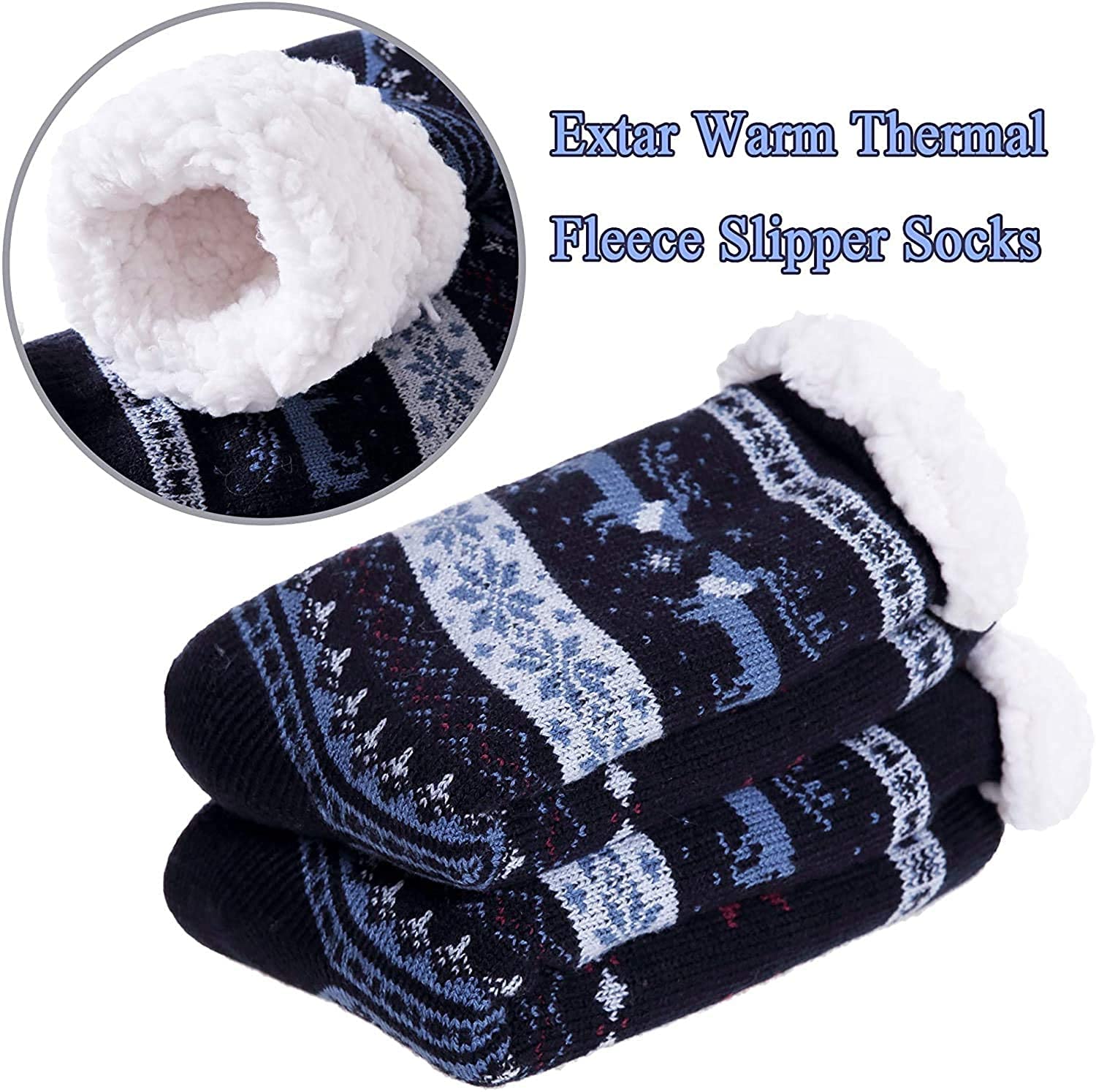 Starvis Women/Men Winter fluffy Snowflake Fleece white soft terry fur Lining Knit Thick thermal Warm Christmas Slipper Ankle Length Socks (Pack Of 2 |ASSORTED MIX COLOR, DESIGN AS PER AVAILABILTY) Starvis Women/Men Winter fluffy Snowflake Fleece white soft terry fur Lining Knit Thick thermal Warm Christmas Slipper Ankle Length Socks (Pack Of 2 |ASSORTED MIX COLOR, DESIGN AS PER AVAILABILTY)