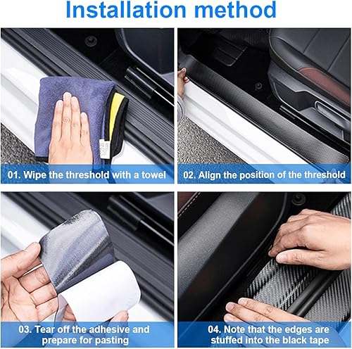 Miniatura 5 de HABONG Adhesivo para umbral de puerta de automóvil protector de placa de umbral de Silverado protector de placa de umbral de puerta delantera y