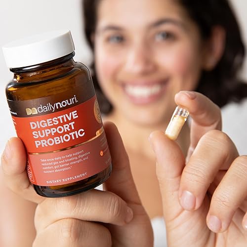 Miniatura 5 de Daily Nouri Probiótico de apoyo digestivo  Alivio de la hinchazón y los gases, comodidad digestiva, salud intestinal  3 cepas probióticas y aceite