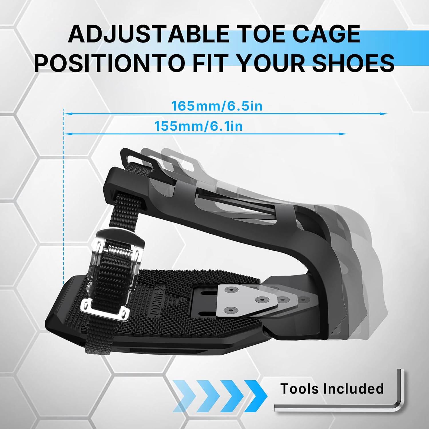 Bucklos Toe Caged adapters for Peloton Bike + - Pedals,Convert Shimano SPD-SL Look Delta Keo to Toe Cages Pedal with Strap Ride with Sneakers,Indoor Exercise Road Bike Accessories