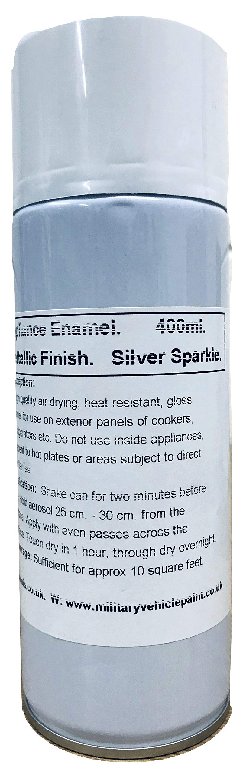 1 x 400ml Silver Sparkle Gloss Fridge, Cooker and Appliance Enamel Paint. Heat Resistant