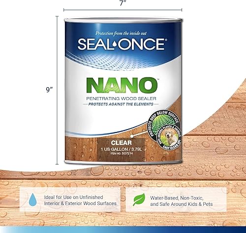 Miniatura 10 de Seal-Once Sellador de madera nano penetrante, sellador impermeable de primera calidad, sellador de madera transparente de 1 galón