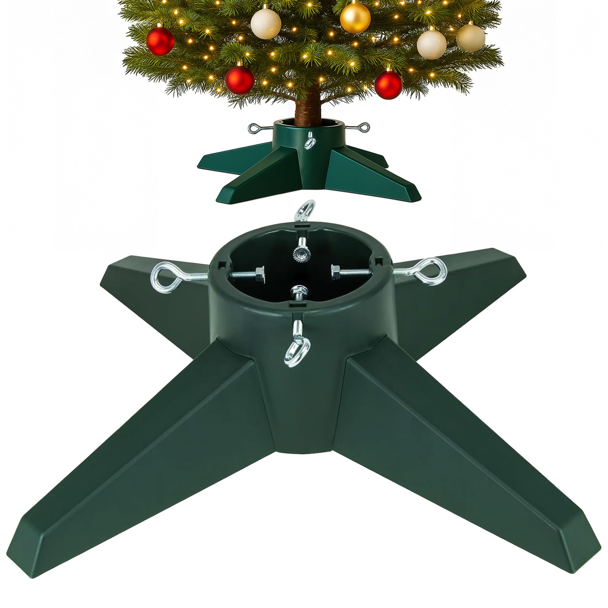 Gifts by L Christmas Tree Stand – Heavy-Duty Real Christmas Tree Holder Stand with Water Reservoir – Stable Base for Trees up to 6ft – Quick Assembly with Durable Metal Bolts