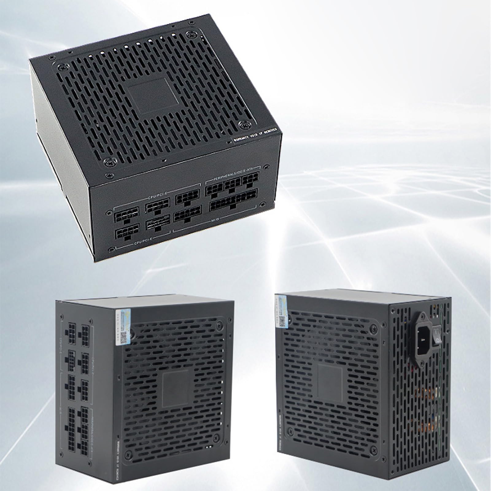 Alimentatore per computer compatto da 500 W, ventola di raffreddamento da 120 mm e protezione flessibile per la gestione dei cavi