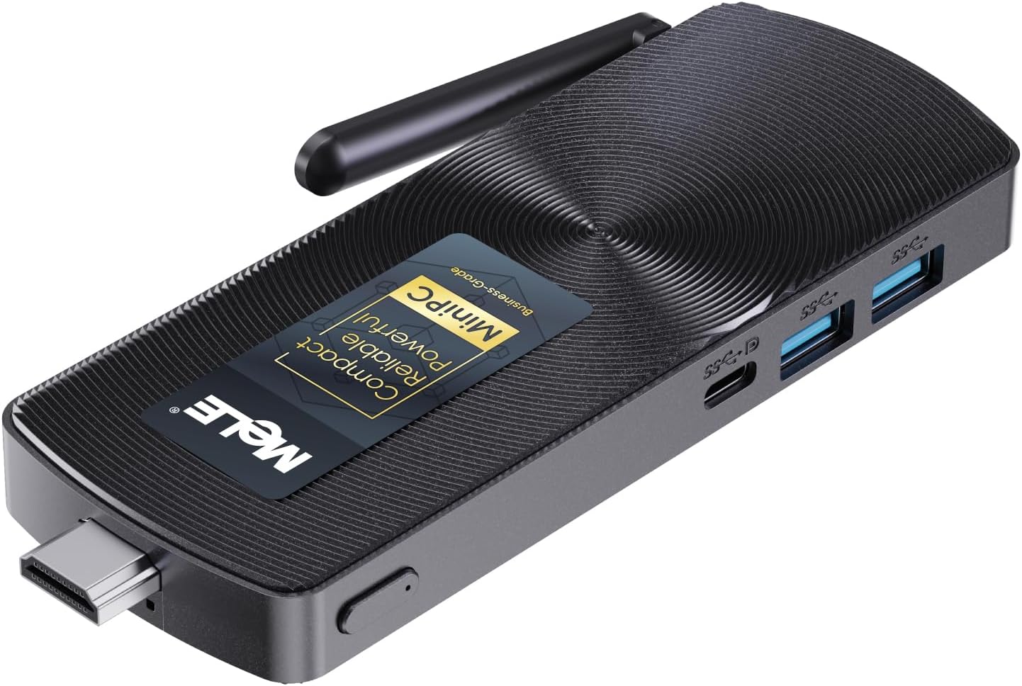 MeLE PCG02 N100 Mini PC Stick Windows 11 Pro 8GB/128GB, Full Function USB-C Fanless Mini Computer Stick Dual HDMI 4K Display 2.4G/5G Wi-Fi BT5.1 GbE Micro PC with Vesa, on Business IoT Digital Signage