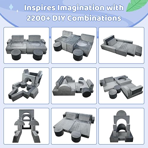 Miniatura 2 de Sofá modular de juegos para niños, 16 muebles convertibles de espuma para sala de juegos, inspira creatividad e imaginación, más de 2200 diseños de