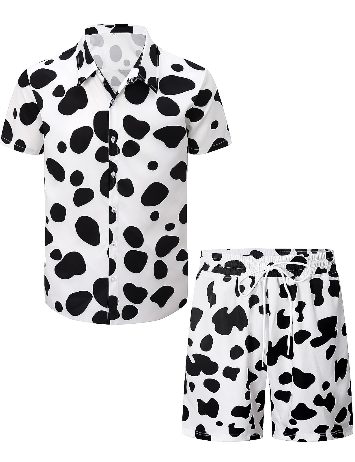 Camisa y Pantalones de Estampado Animal Casuales Manga Corta para Hombres