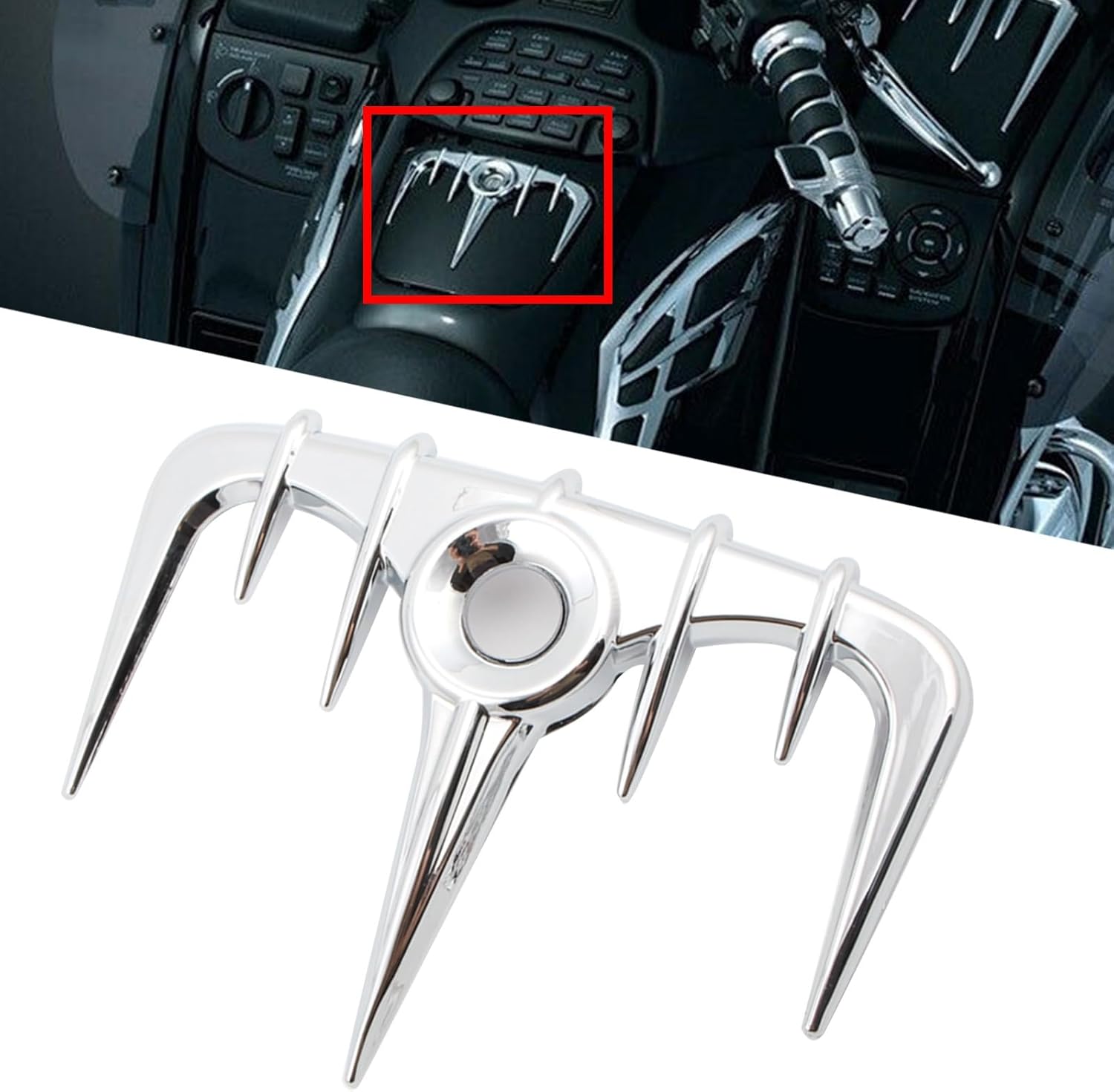 Fuel Lid Gas Tank Door Cover Trim Plated Sticker Decal Motorcycle Decoration Accessories Goldwing for Honda Goldwing GL1800 2001-2010 Chrome