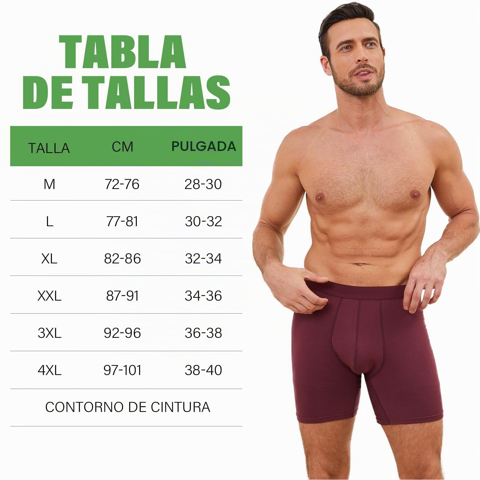 ZAKASA Calzoncillos Hombre Bóxer Bambu: Bóxer Ajustado Largos Hombres Ropa Interior Transpirable Cómoda Elásticos Sin Etiqueta para Oficina Dormir Uso Diario Pack de 6