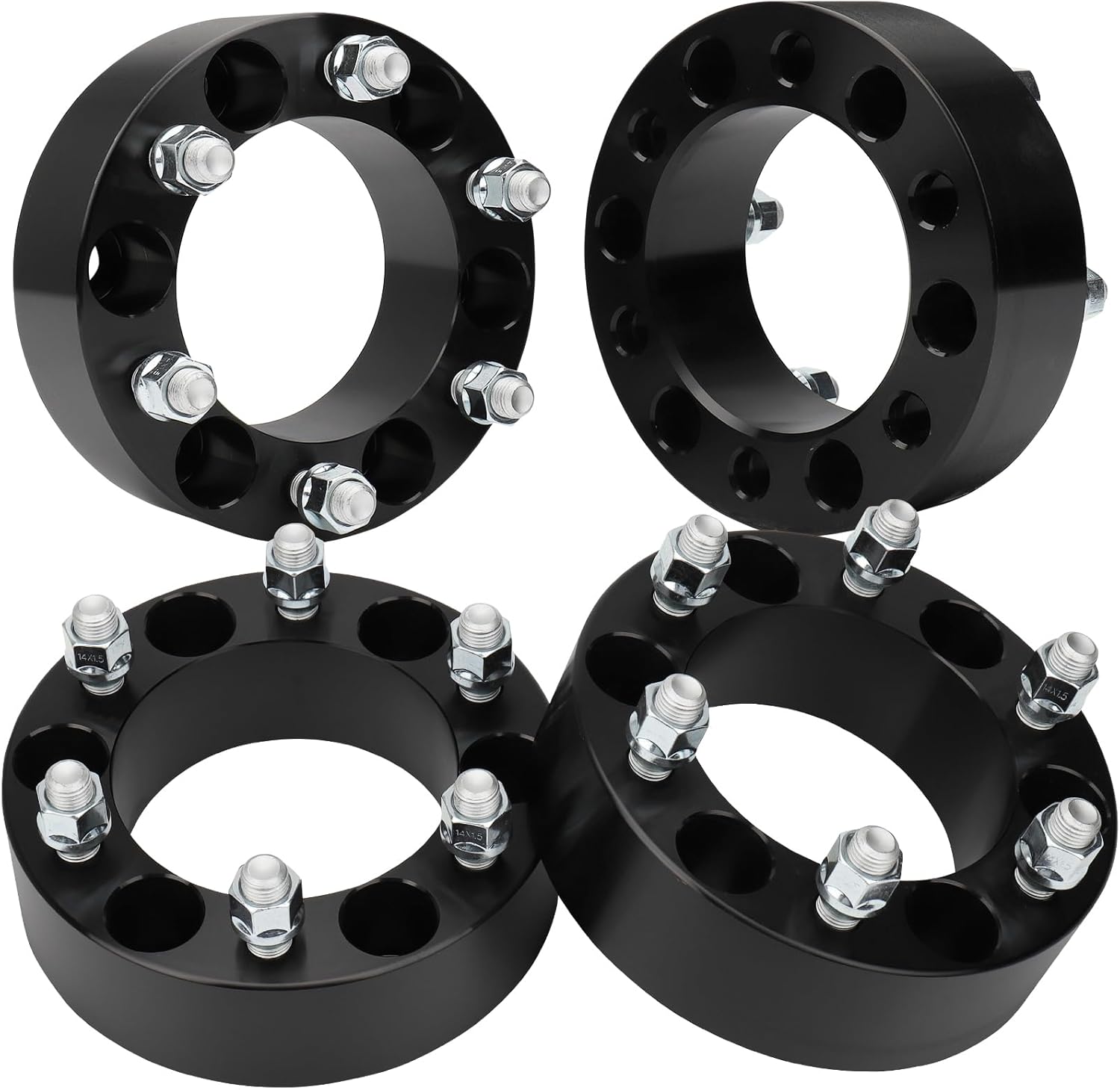 IRONTEK 2in Wheel Spacers 6x139.7mm Fits for Cadillac 1999-2012 Escalade, for Chevrolet Tahoe/Silverado 1500 M14x1.5 Studs (108mm Hub Bore) 6x5.5 to 6x5.5 Wheel Spacers Adapter 50mm 4PCS