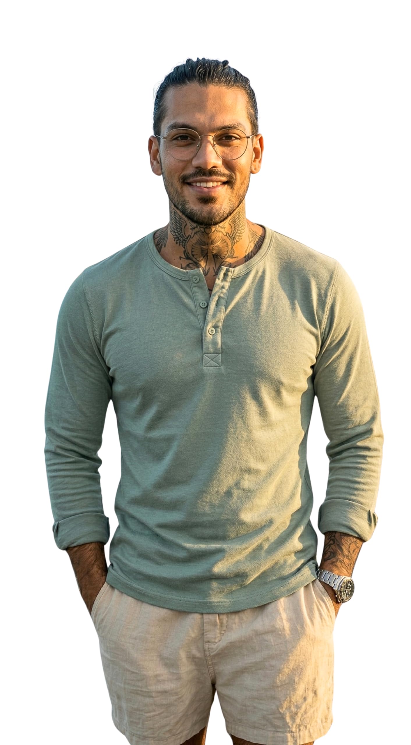 leon Men's 100% Cotton Henley Neck T-Shirt | Premium Soft Solid Full Sleeve Tee |Regular Fit Casual Plain T-Shirt for Men | Breathable Everyday Summer Wear-picture-14